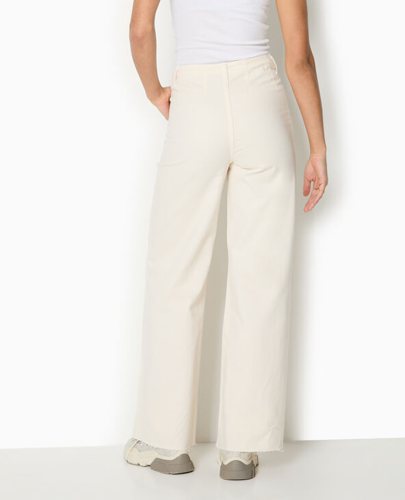 Jean droit taille haute fausses poches devant blanc - Pimkie
