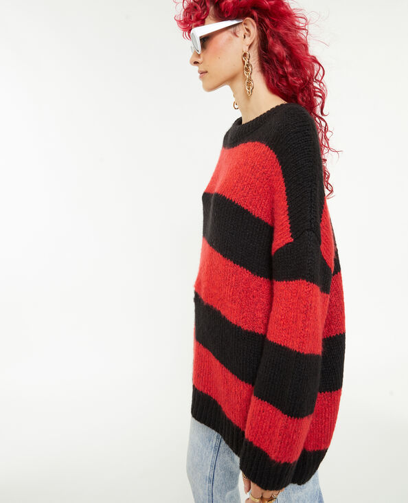 Pull oversize à rayures rouge - Pimkie