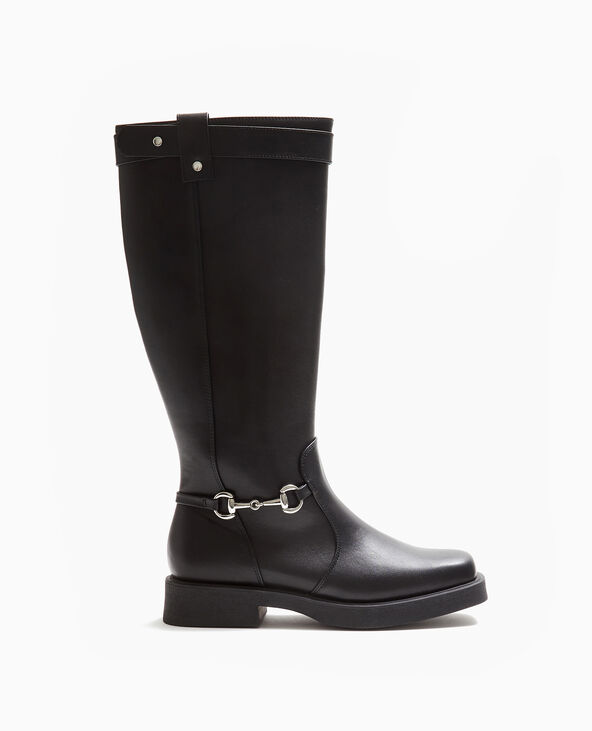 Bottes cavalières bouts carrés noir - Pimkie