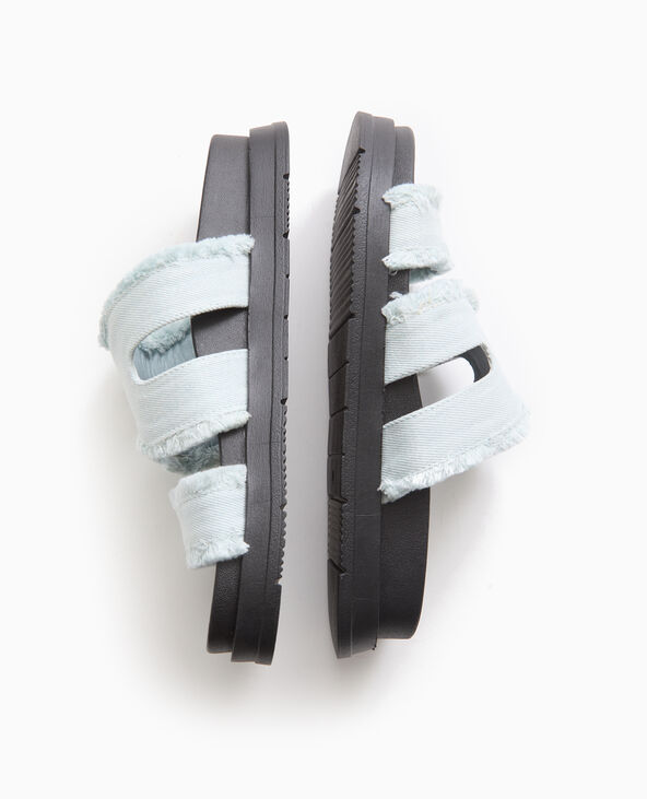 Mules plates avec jean bleu - Pimkie