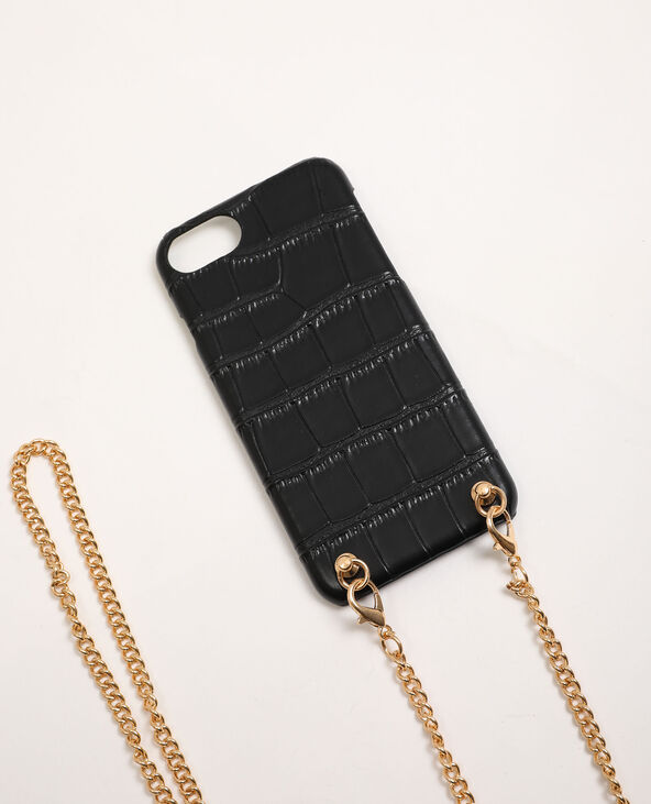 Coque compatible iPhone avec bandoulière noir - Pimkie