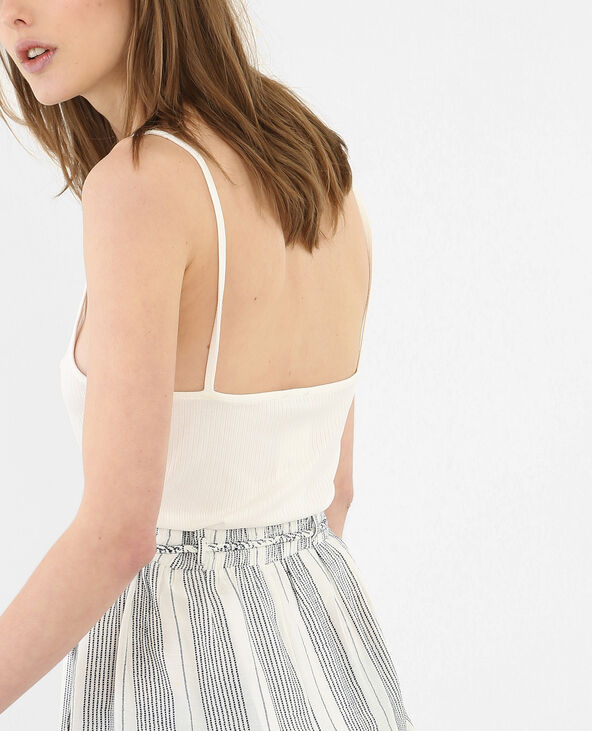 Cropped top fines bretelles blanc - Pimkie