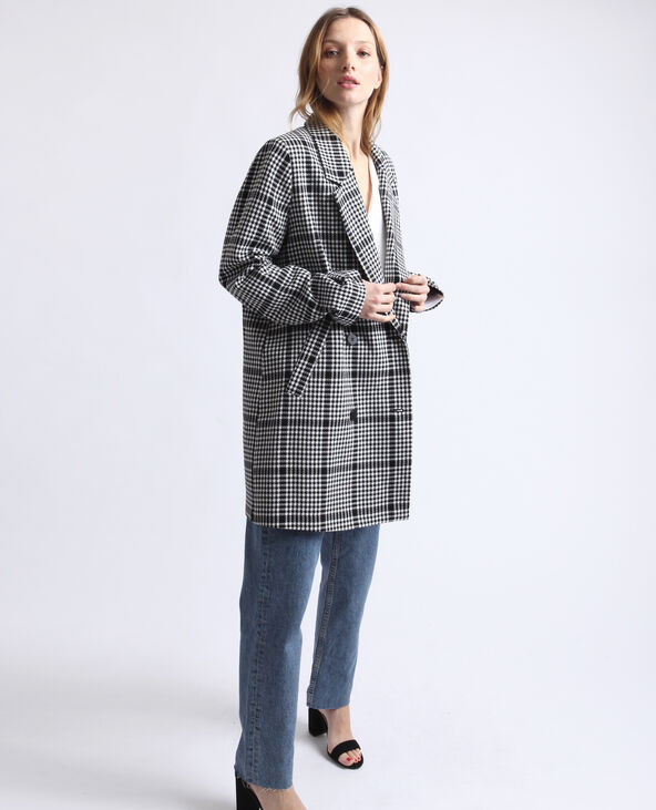 Manteau à carreaux noir - Pimkie