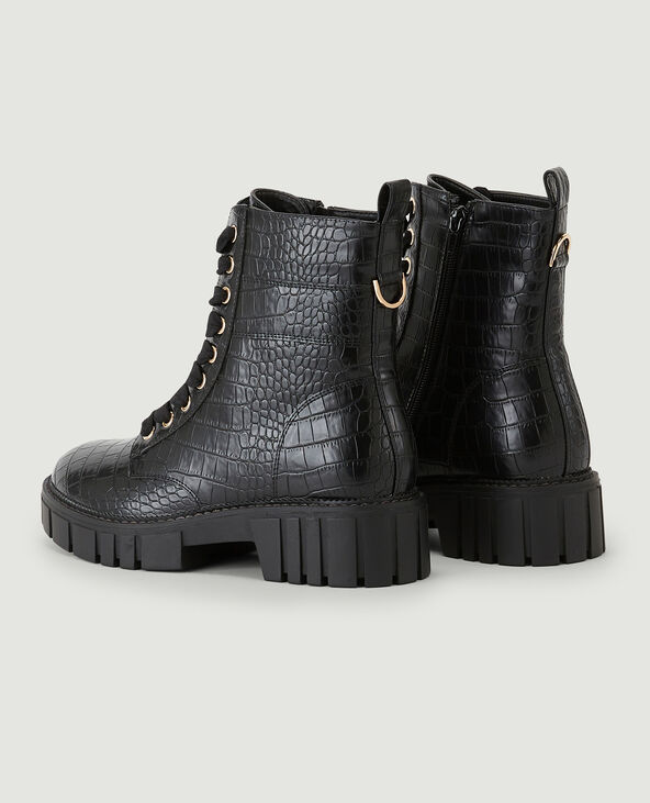 Bottines semelles crantées noir - Pimkie
