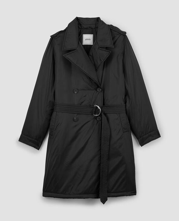 Manteau doudoune à ceinture noir - Pimkie