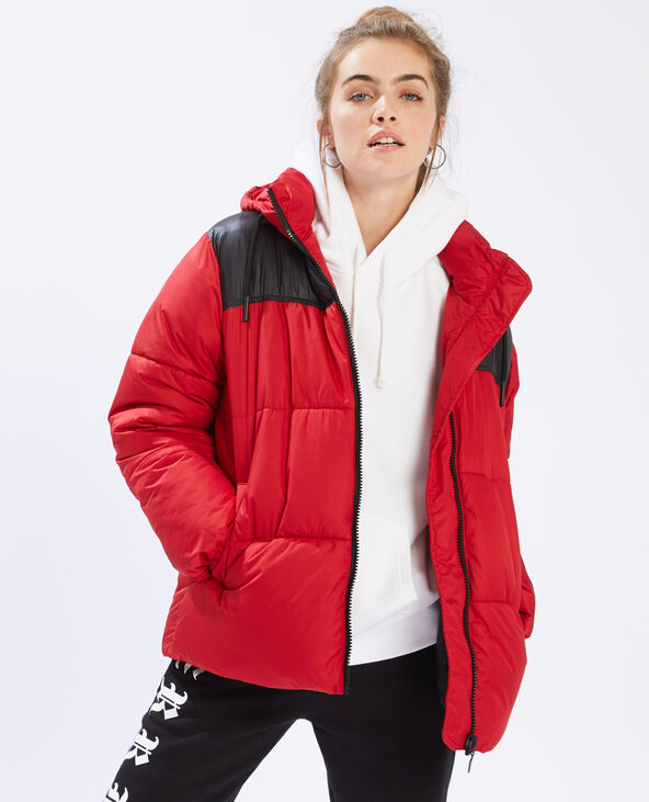 Doudoune capuche rouge cheap