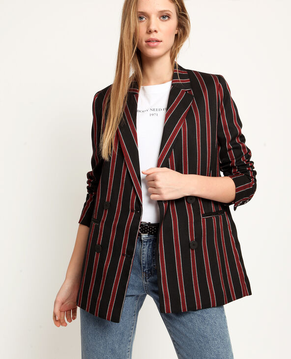 Blazer à rayures noir - Pimkie