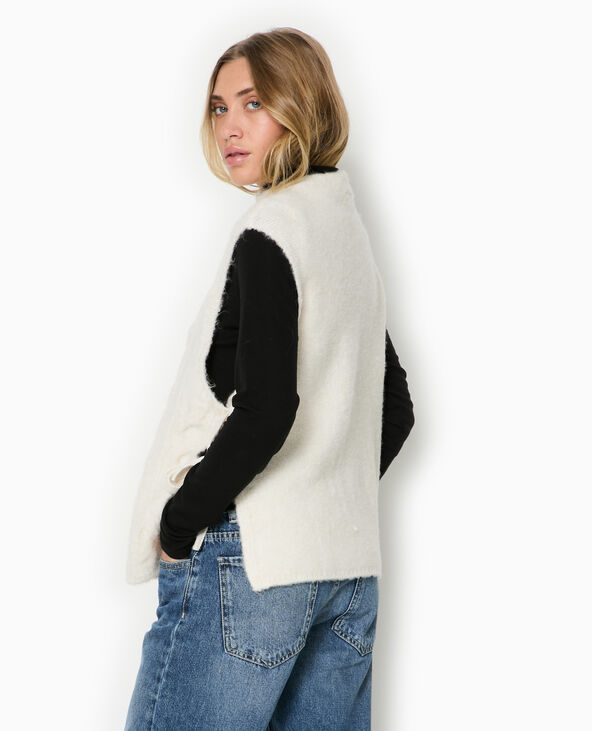 Pull sans manches avec nouettes sur les côtés blanc - Pimkie