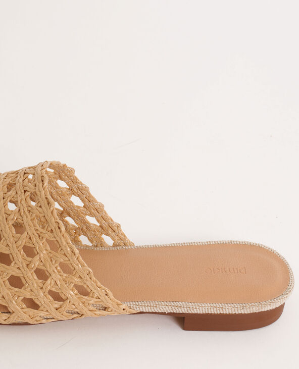 Sandales plates en rafia beige - Pimkie
