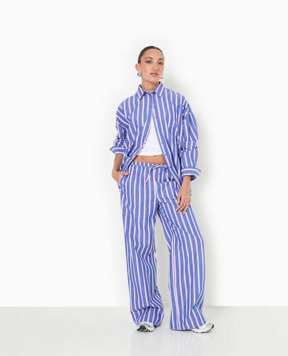 Pantalon rayé esprit pyjama d'homme bleu - Pimkie