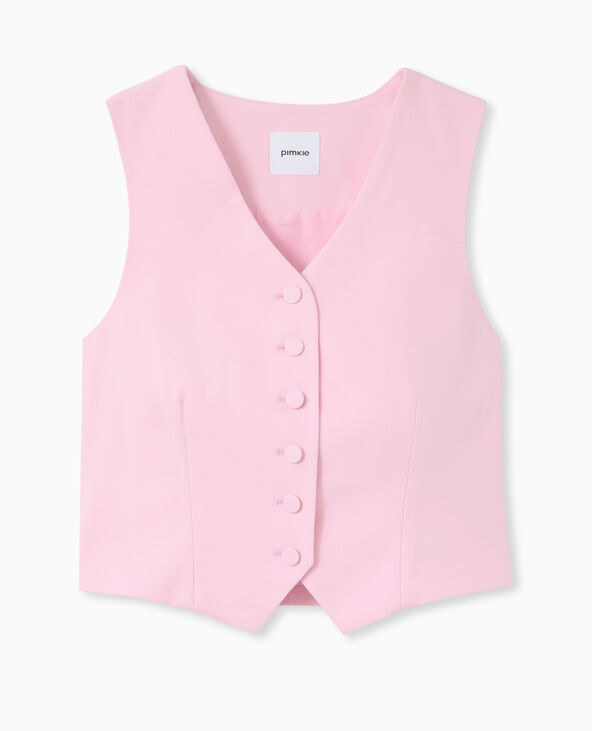 Gilet de barman avec boutons recouverts rose - Pimkie