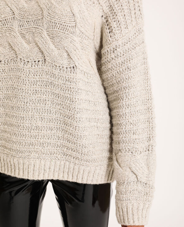 Gros pull torsadé beige - Pimkie