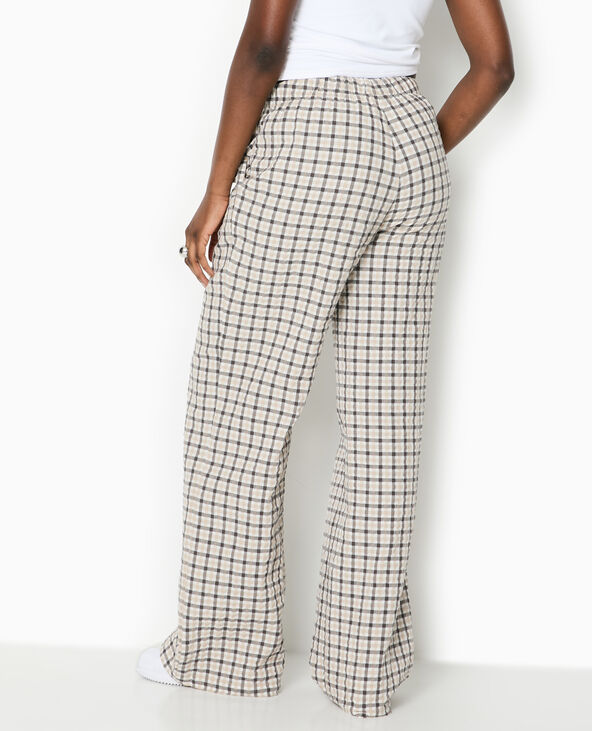 Pantalon droit à carreaux blanc - Pimkie