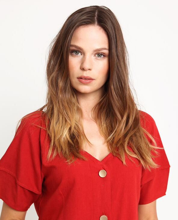 Robe boutonnée rouge - Pimkie