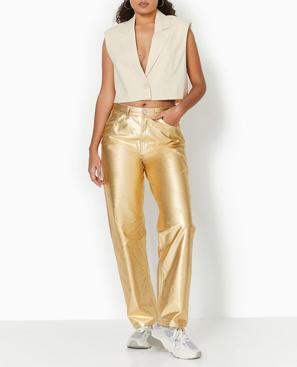 Jean droit doré taille haute doré - Pimkie