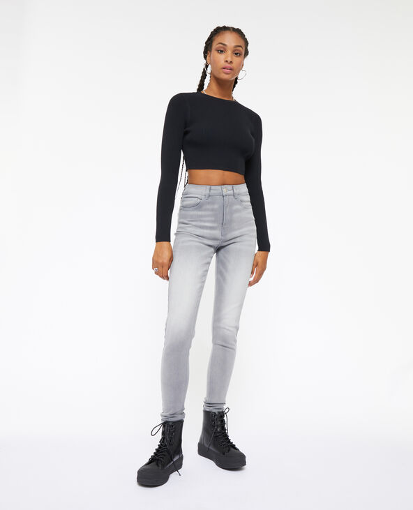 Jean skinny taille haute gris clair - Pimkie