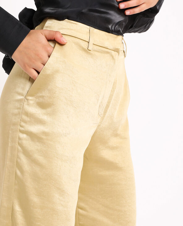 Pantalon large satiné orange - Pimkie