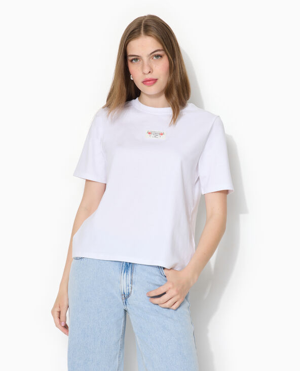 T-shirt avec étiquette cousue devant blanc - Pimkie
