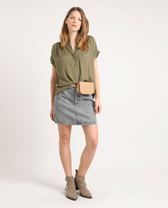 Chemise à manches courtes taupe - Pimkie