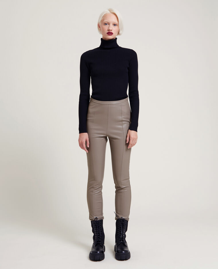 Legging simili cuir taupe - Pimkie