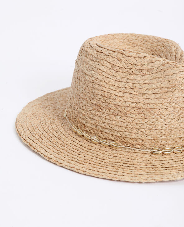 Chapeau en paille beige - Pimkie