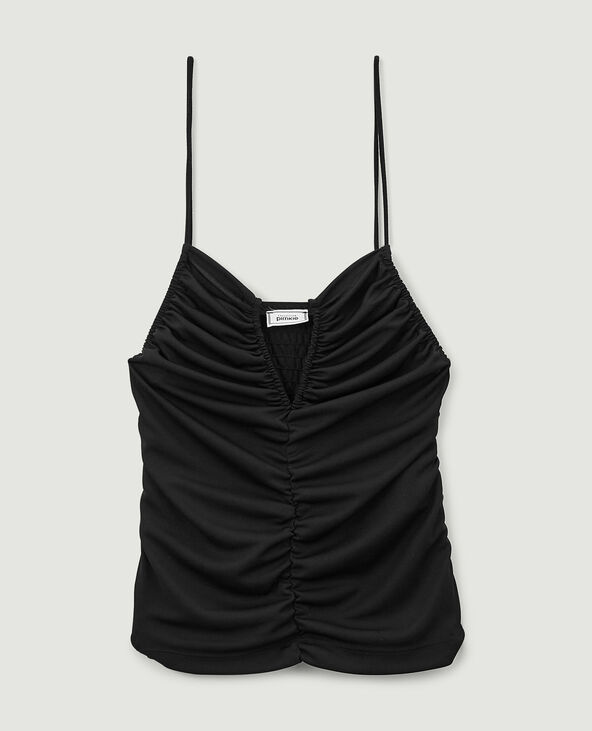 Mini top à bretelles effet froncé noir - Pimkie