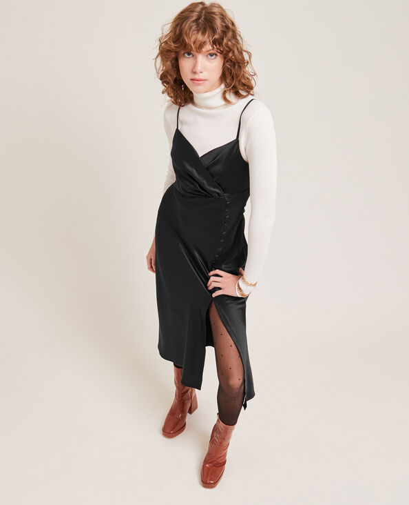 Robe longue satinée noir - Pimkie