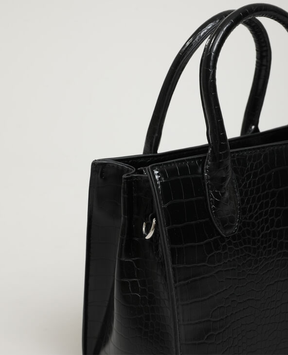 Sac à main croco noir - Pimkie