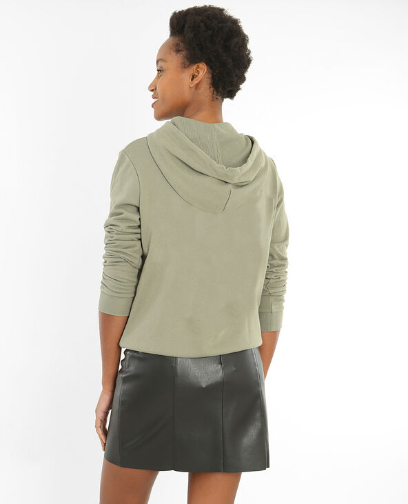 Sweat zippé à capuche vert kaki - Pimkie