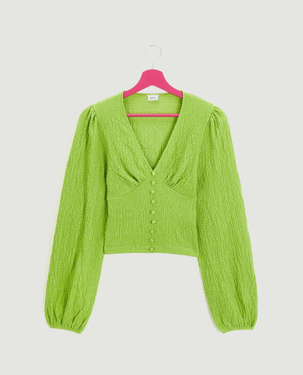 Top manches ballons vert kaki - Pimkie