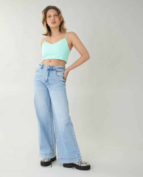 Brassière effet soie bleu turquoise - Pimkie