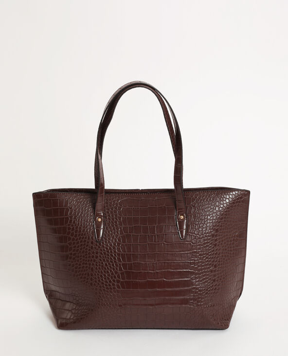 Sac cabas croco marron - Pimkie