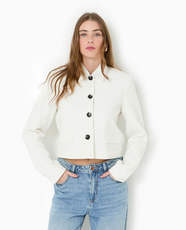 Veste city droite et courte blanc - Pimkie