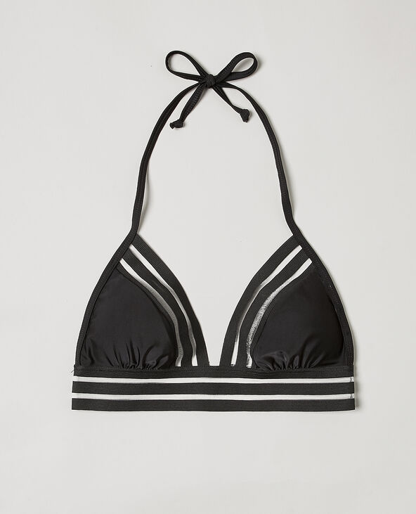 Haut de bikini bande transparente noir - Pimkie