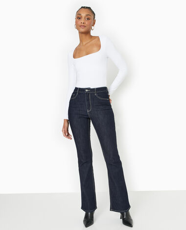 Jean Flare Patte D elephant Femme Evase Taille Haute Noir Pimkie