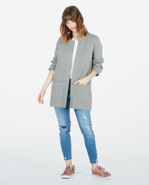 Gilet à col bateau gris chiné - Pimkie