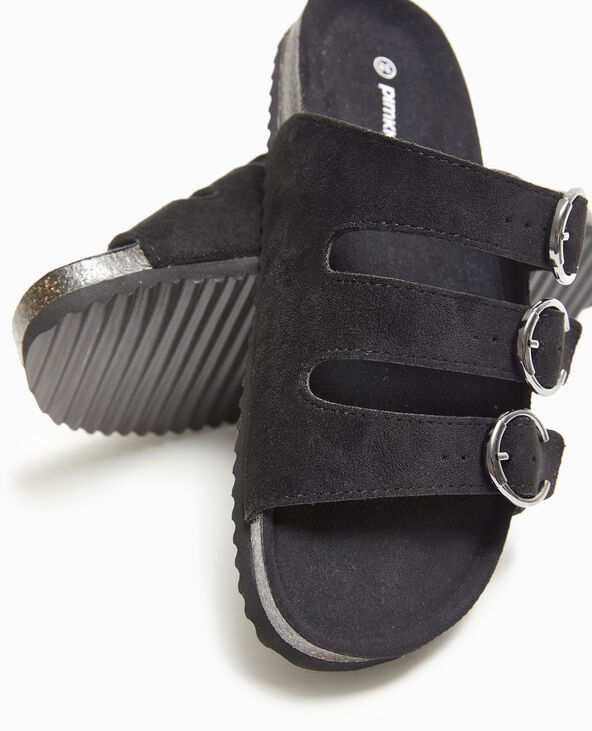 Mules 3 brides noir - Pimkie