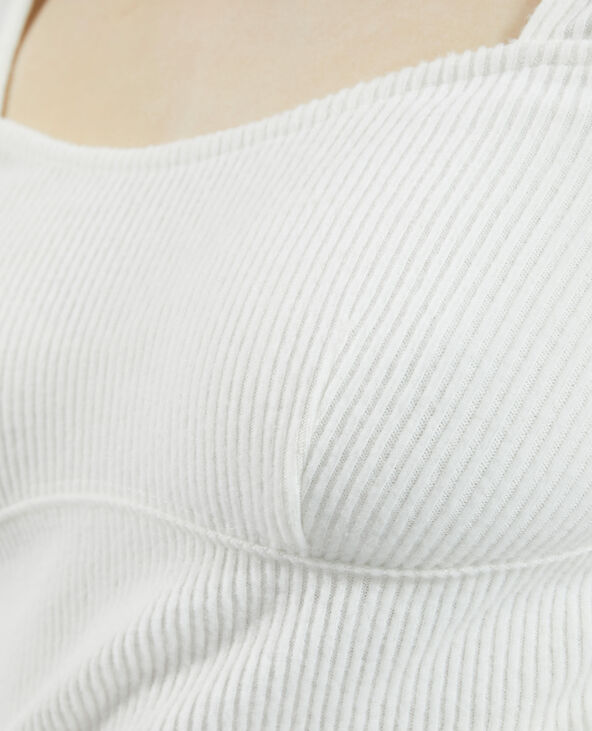 T-shirt effet velours blanc - Pimkie