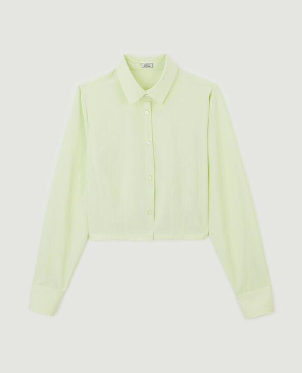Chemise courte manches longues vert clair - Pimkie