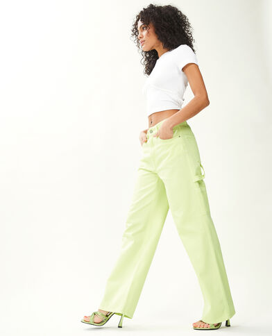 Jean cargo large jaune fluo - Pimkie