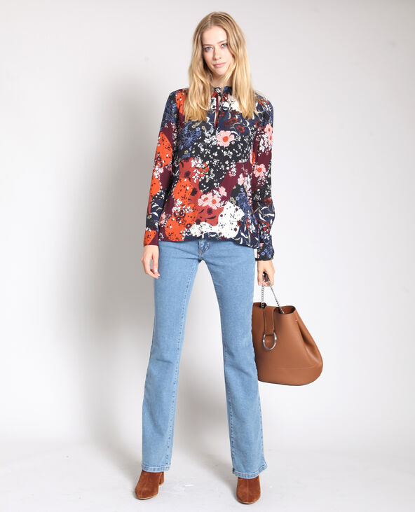 Blouse à fleurs marron - Pimkie