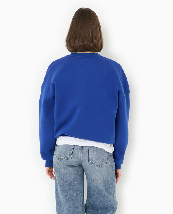 Sweat col rond avec print bleu marine - Pimkie