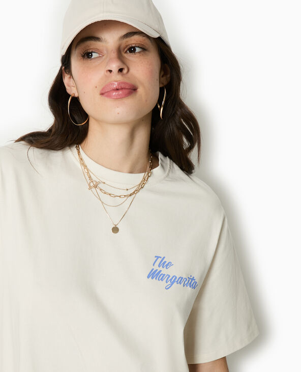 T-shirt oversize print MARGARITA blanc - Pimkie