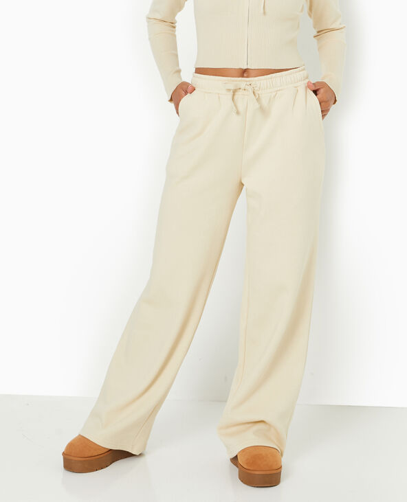Pantalon de jogging droit en molleton beige - Pimkie
