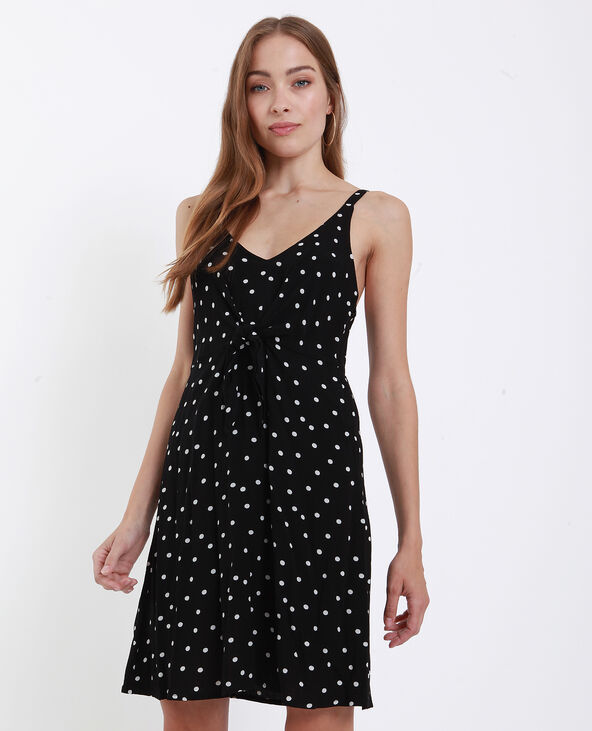 Robe nouée poitrine noir - Pimkie