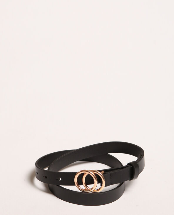 Ceinture en simili cuir noir - Pimkie