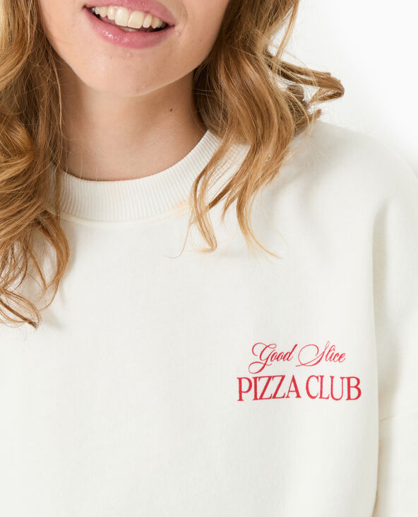 Sweat oversize avec print poitrine et dos blanc - Pimkie