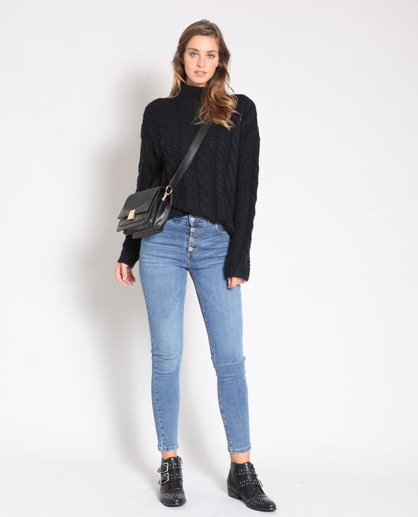 Pull torsadé bleu marine - Pimkie