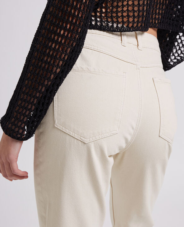 Jean droit taille haute beige - Pimkie