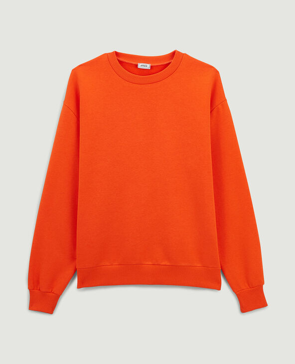 Sweat col rond orange - Pimkie